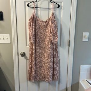 NWT pink lace cold shoulder knee length dress.